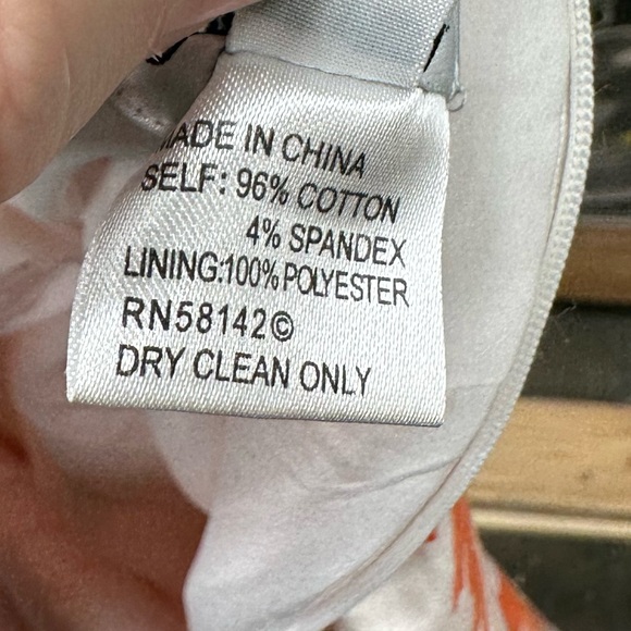 Cache Orange and White Strapless Mini Dress Size 6 - Picture 9 of 9